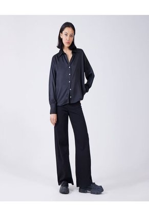 Camisa Para Mujer Manga Larga Color Negro Marca Ostu #40010152