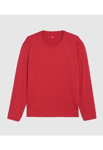 Camiseta Para Hombre Manga Larga Cuello Redondo Color Rojo Marca Ostu #60091637