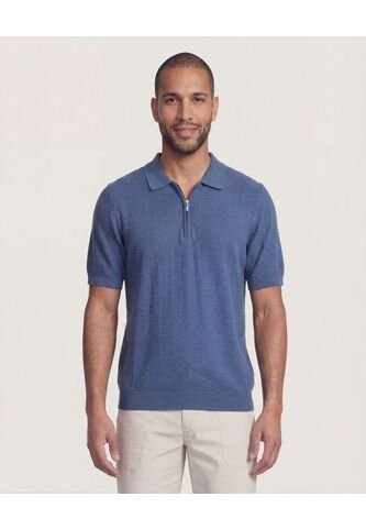 Polo  Para Hombre Cuello Tejido Sin Bolsillo Color Azul Marca Ostu #60110879 Ostu