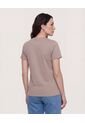 Camiseta  Para Mujer Manga Corta Cuello Redondo Color Beige Marca Ostu #40092832 de Ostu