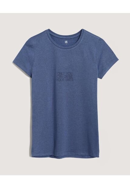 Camiseta  Para Mujer Manga Corta Cuello Redondo Color Azul Marca Ostu #40092814