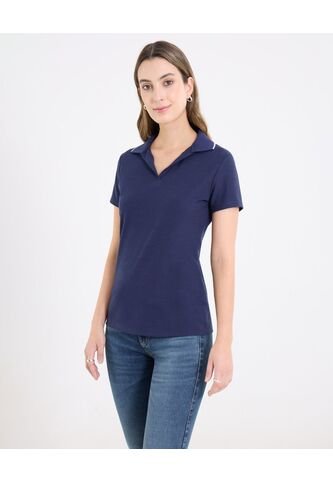Polo  Para Mujer Manga Corta Color Azul Marca Ostu #40110189 Ostu