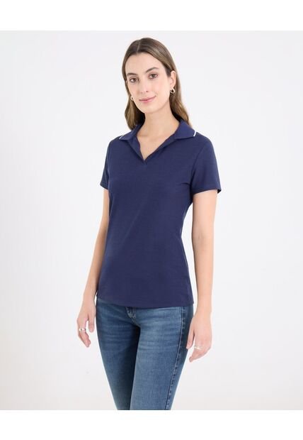 Polo  Para Mujer Manga Corta Color Azul Marca Ostu #40110189