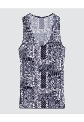 Top Para Mujer Cuello Redondo Color Azul  Marca Ostu #40220296