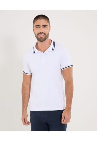 Polo Para Hombre Cuello Tejido Sin Bolsillo Color Blanco Marca Ostu #60110767 Ostu