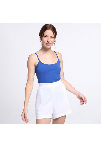 Top Para Mujer Cuello Redondo Color Azul  Marca Ostu #40220263
