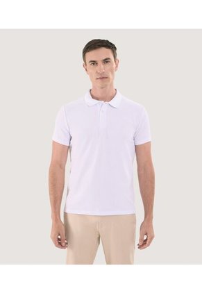 Polo Para Hombre Cuello Tejido Sin Bolsillo Color Blanco Marca Ostu #60110740