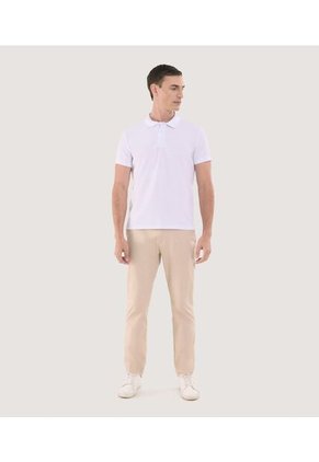 Polo Para Hombre Cuello Tejido Sin Bolsillo Color Blanco Marca Ostu #60110740