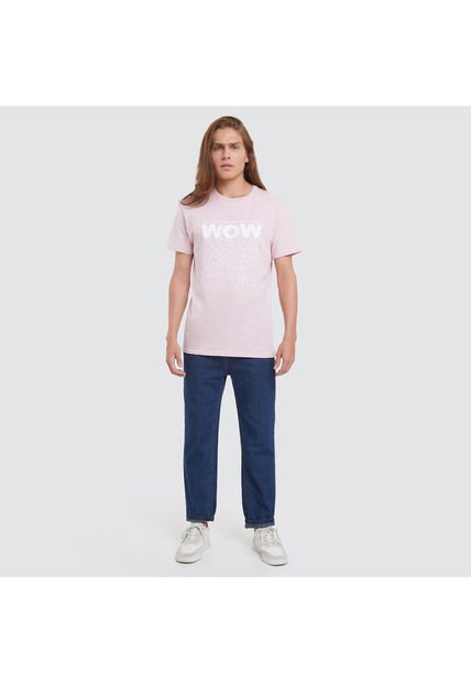 Camiseta Para Hombre Manga Corta Color Rosado  Marca Ostu #60090790