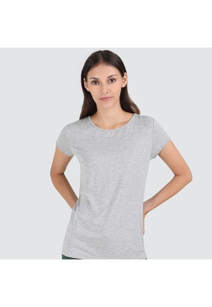 Camiseta Para Mujer Manga Corta Color Gris  Marca Ostu #40090612