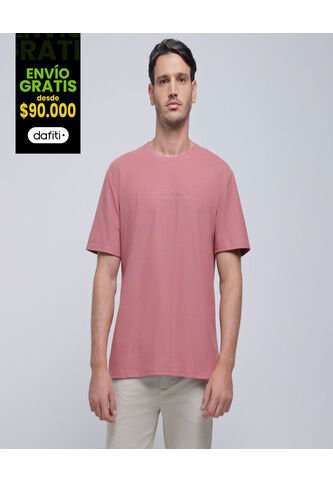 Camiseta Para Hombre Manga Corta Color Terracota Marca Ostu #60091343 Ostu