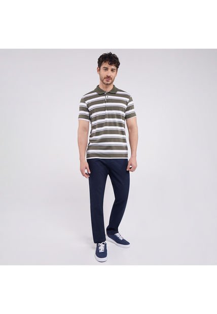 Polo Para Hombre Cuello Tejido Sin Bolsillo Color Verde  Marca Ostu #60110478