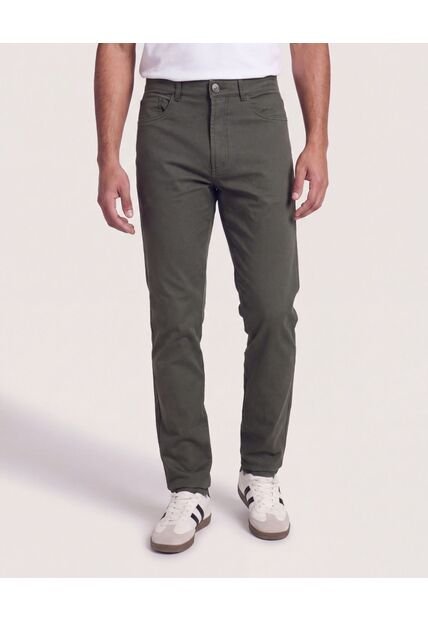Pantalon Basico 5 Bolsillos  Para Hombre Verde Ostu