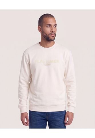 Buzo Cuello Redondo Estampado  Para Hombre Marfil Ostu Ostu