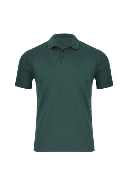 Polo Para Hombre Cuello Tejido Sin Bolsillo Color Verde Oliva Marca Ostu #60110241