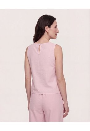 Blusa Manga Sisa Cuello Redondo  Para Mujer Lila Ostu