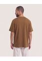 Camiseta Unicolor Texturizada  Para Hombre Café Ostu de Ostu