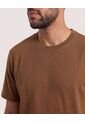 Camiseta Unicolor Texturizada  Para Hombre Café Ostu de Ostu