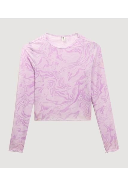 Camiseta Para Mujer Manga Larga Cuello Redondo Color Lila Marca Ostu #40092617