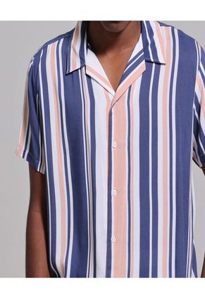 Camisa Para Hombre Manga Corta Sin Bolsillo Color Azul  Marca Ostu #60010527