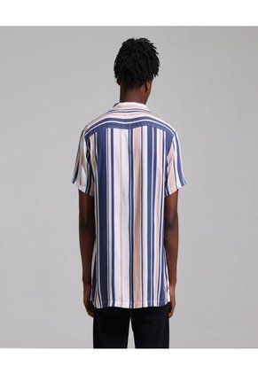 Camisa Para Hombre Manga Corta Sin Bolsillo Color Azul  Marca Ostu #60010527