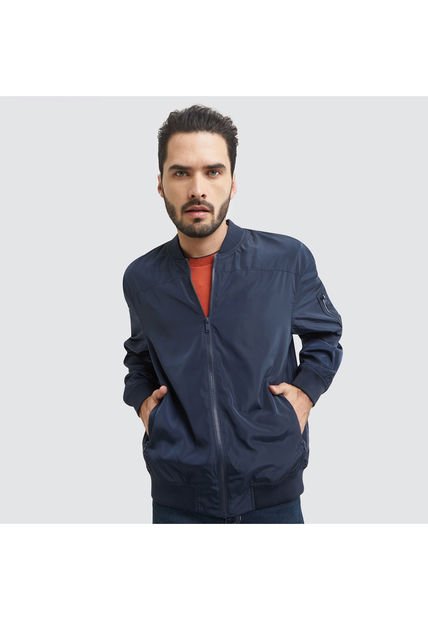 Chaqueta Para Hombre Bomber Color Azul  Marca Ostu #60080087