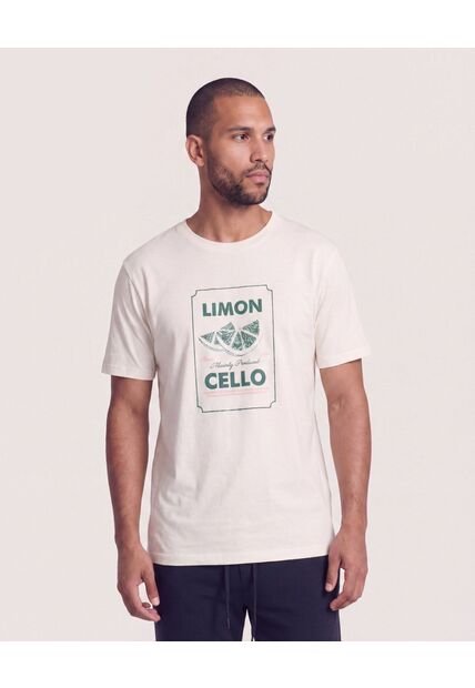 Camiseta Regular Estampado Limón  Para Hombre Marfil Ostu
