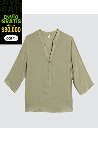 Blusa Para Mujer Manga 3/4 Color Verde  Marca Ostu #40120928 Ostu