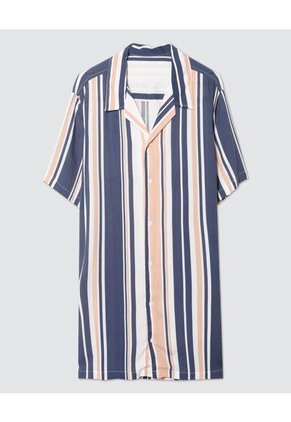 Camisa Para Hombre Manga Corta Sin Bolsillo Color Azul  Marca Ostu #60010527