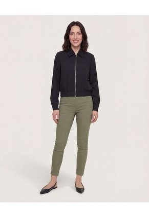 Chaqueta Con Cuello  Para Mujer Negro Ostu