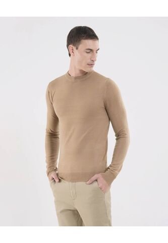 Saco Para Hombre Cuello Redondo Color Beige Marca Ostu #60330041 Ostu