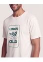 Camiseta Regular Estampado Limón  Para Hombre Marfil Ostu de Ostu