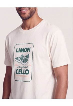 Camiseta Regular Estampado Limón  Para Hombre Marfil Ostu