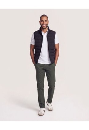 Chaleco Acolchado Con Cremallera  Para Hombre Negro Ostu