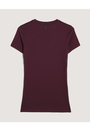Camiseta  Para Mujer Manga Corta Cuello V Color Vino Marca Ostu #40092806