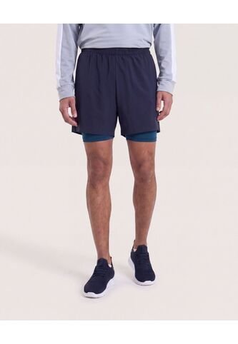 Bermuda Running Reflectiva  Para Hombre Azul Ostu Ostu