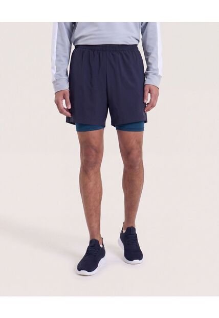 Bermuda Running Reflectiva  Para Hombre Azul Ostu