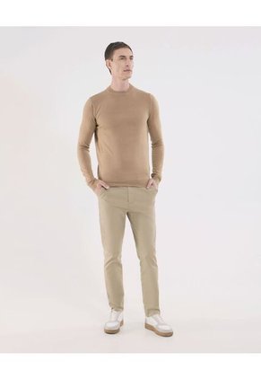Saco Para Hombre Cuello Redondo Color Beige Marca Ostu #60330041
