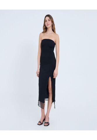 Vestido Para Mujer M/Sisa Medio Color Negro Marca Ostu #40170327 Ostu