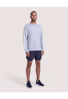 Bermuda Running Reflectiva  Para Hombre Azul Ostu