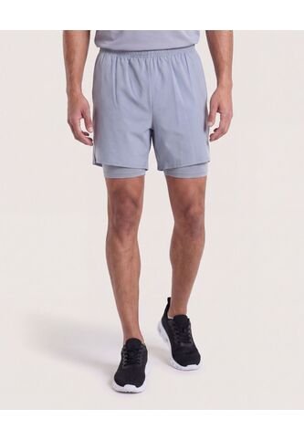 Bermuda Con Biker Interno  Para Hombre Gris Ostu Ostu