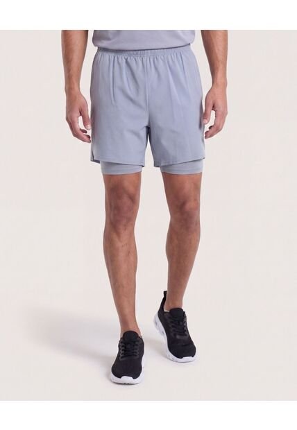 Bermuda Con Biker Interno  Para Hombre Gris Ostu