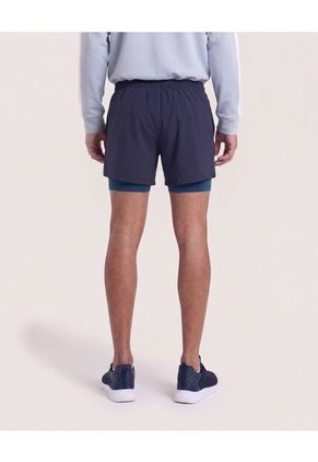 Bermuda Running Reflectiva  Para Hombre Azul Ostu