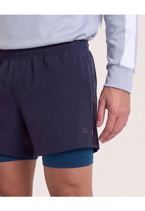 Bermuda Running Reflectiva  Para Hombre Azul Ostu