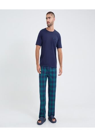 Pijama Para Hombre M/C P/L Color Verde Marca Ostu #60040193 Ostu