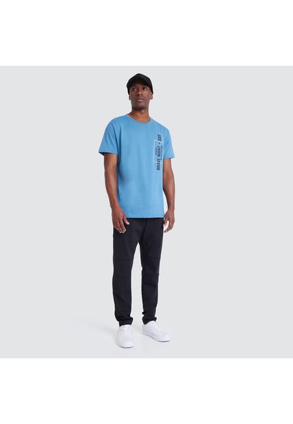 Camiseta Para Hombre Manga Corta Color Azul  Marca Ostu #60090790