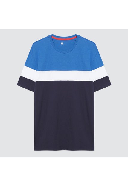 Camiseta Para Hombre Manga Corta Color Azul  Marca Ostu #60090898