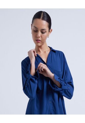 Blusa Para Mujer Manga Larga Color Azul  Marca Ostu #40120749 Ostu