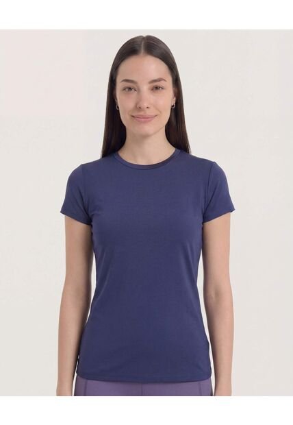 Camiseta  Para Mujer Manga Corta Cuello Redondo Color Azul Marca Ostu #40092797