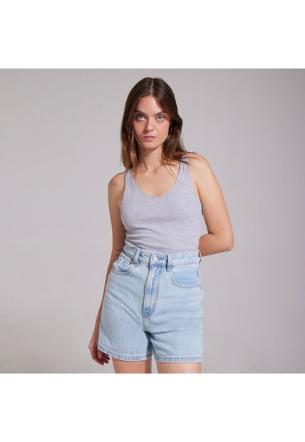 Camiseta Para Mujer Manga Sisa Color Gris  Marca Ostu #40091649